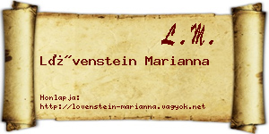 Lövenstein Marianna névjegykártya